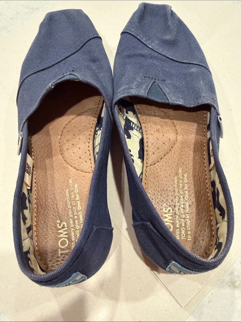 Toms Navy Canvas Slip-On Flats